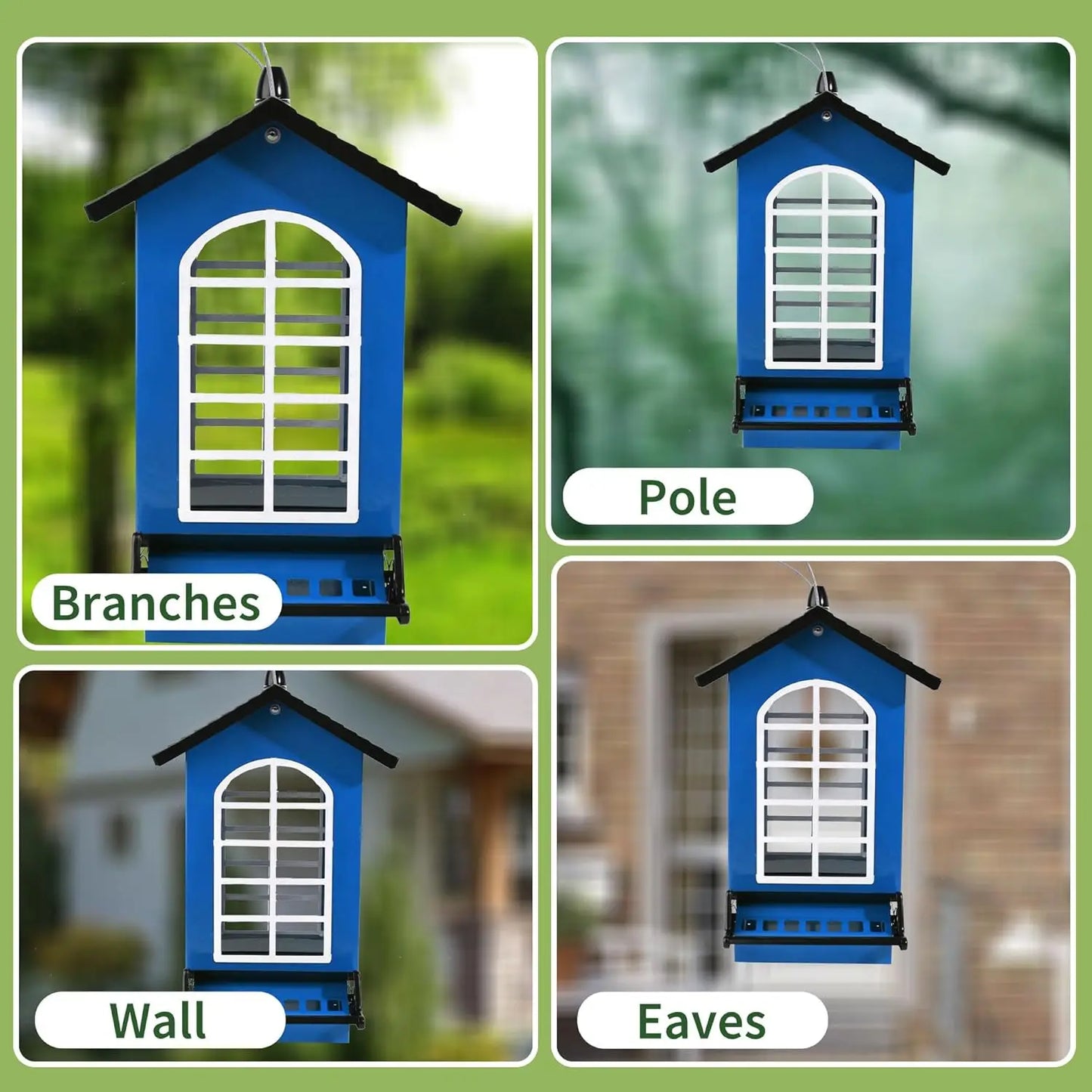 Squirrel-Proof Metal Hanging Bird Feeder with Weight-Activated Perches