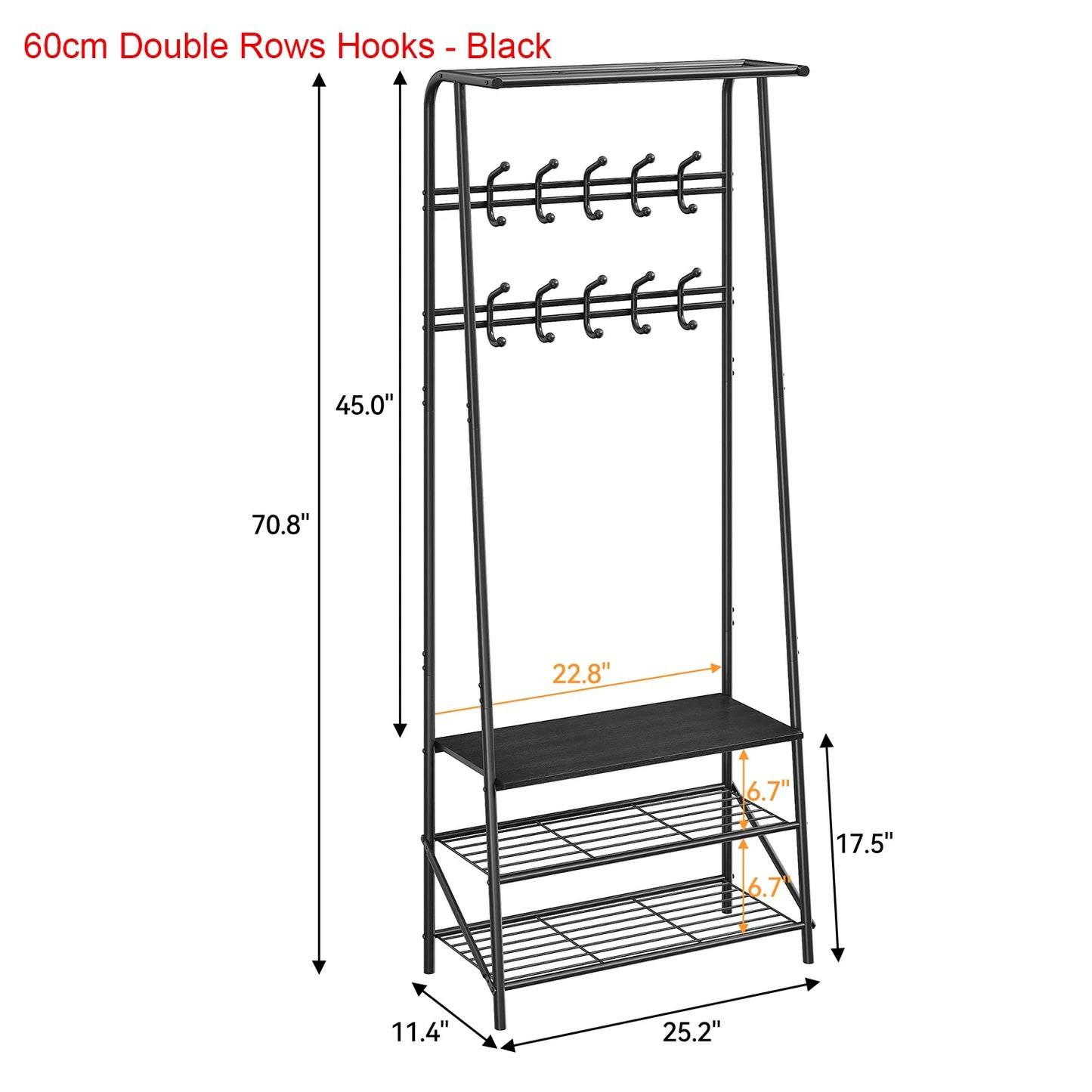 TWISTER.CK 4-In-1 Coat Rack Shoe Bench Hall Tree With Storage