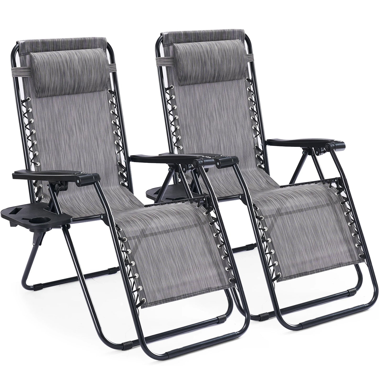 JHK Portable Zero Gravity Recliner Chairs Outdoor Set
