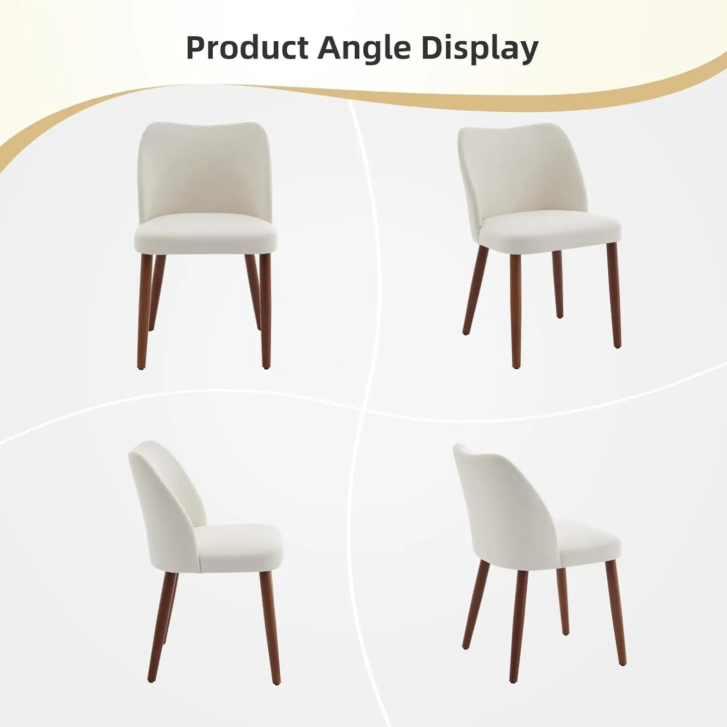HobbyLane Mid Century Dining Chairs With Wood Legs Linen Upholstered