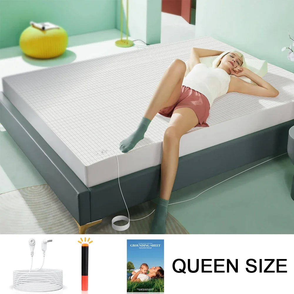NONECN Astarexin Organic Cotton Earthing Fitted Sheet With Conductive Silver