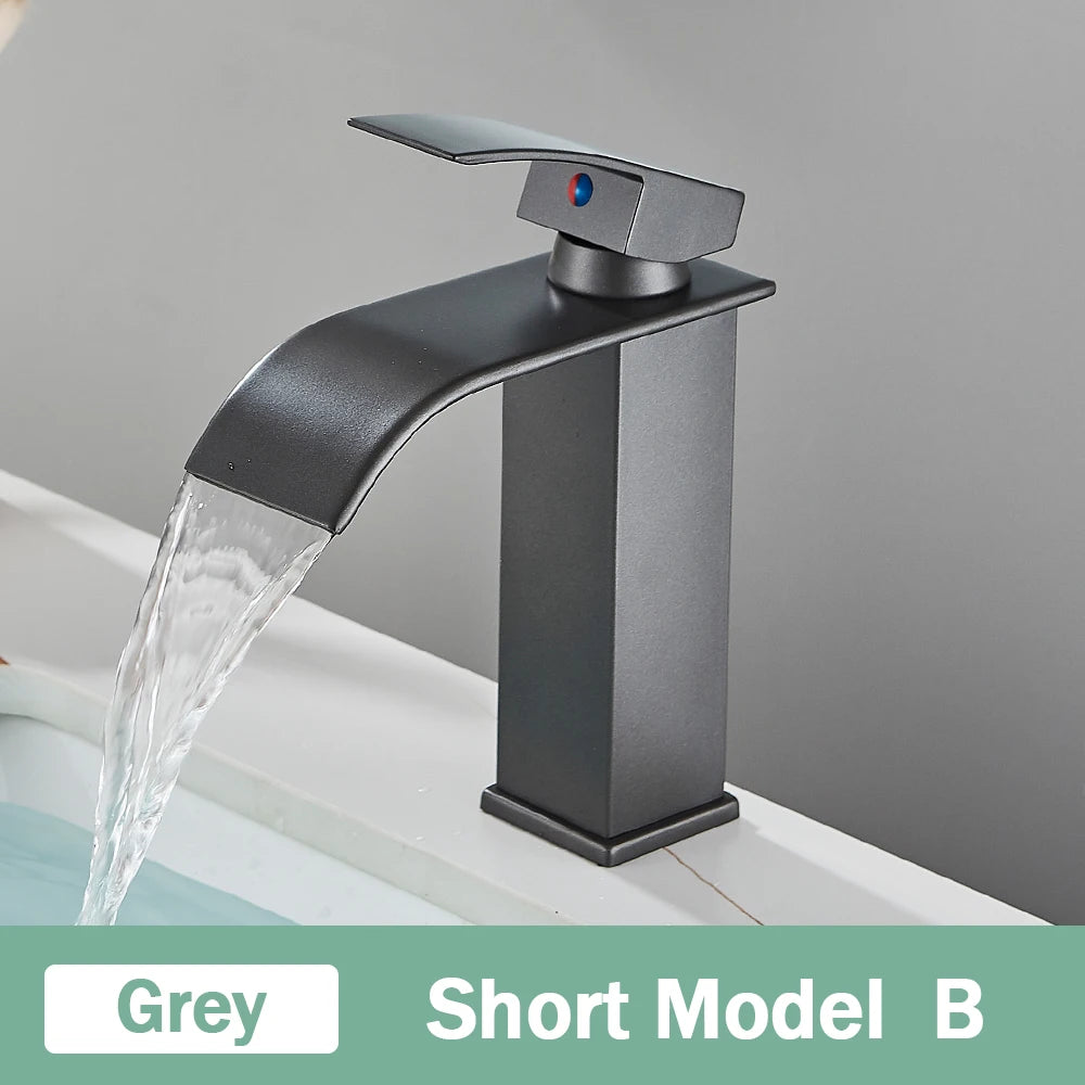 Rozin Matte Black Basin Faucet Deck Mounted Single Lever Tap