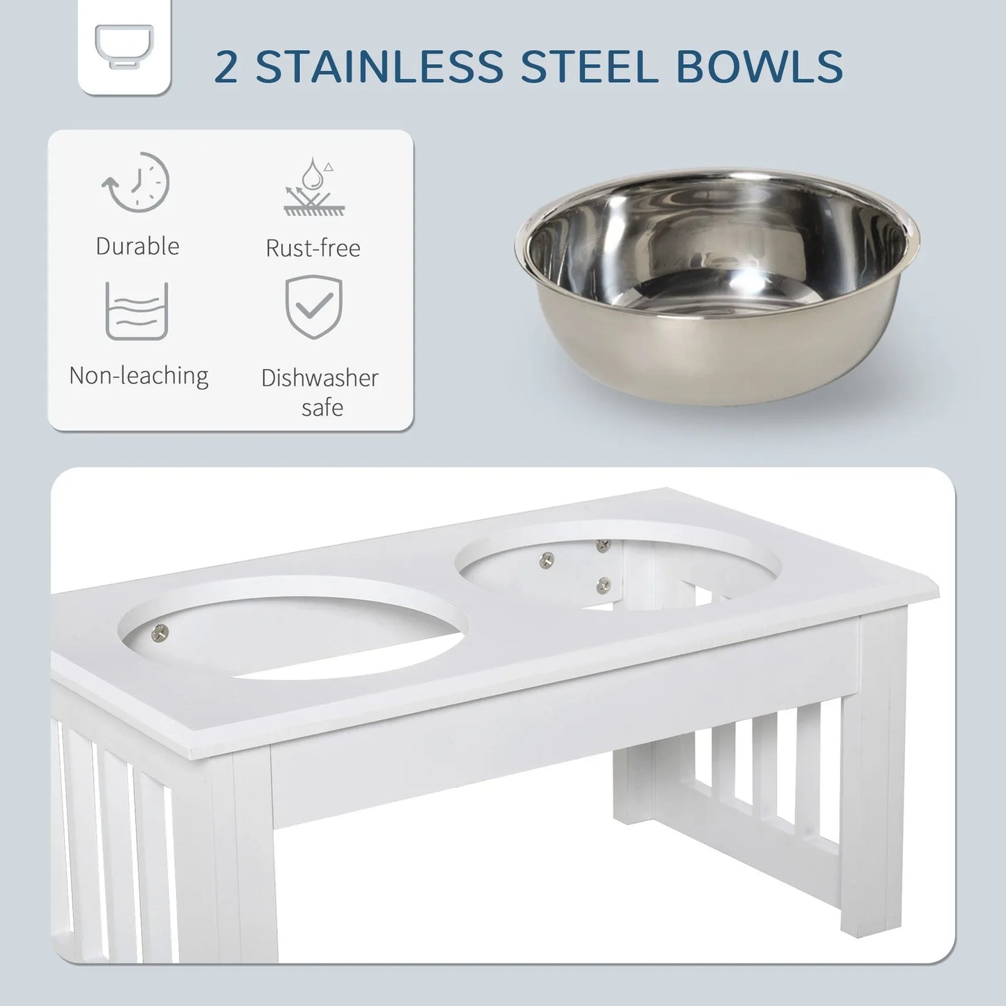 Aosom LLC Elevated Dog Bowl Stand With Stainless Steel Bowls