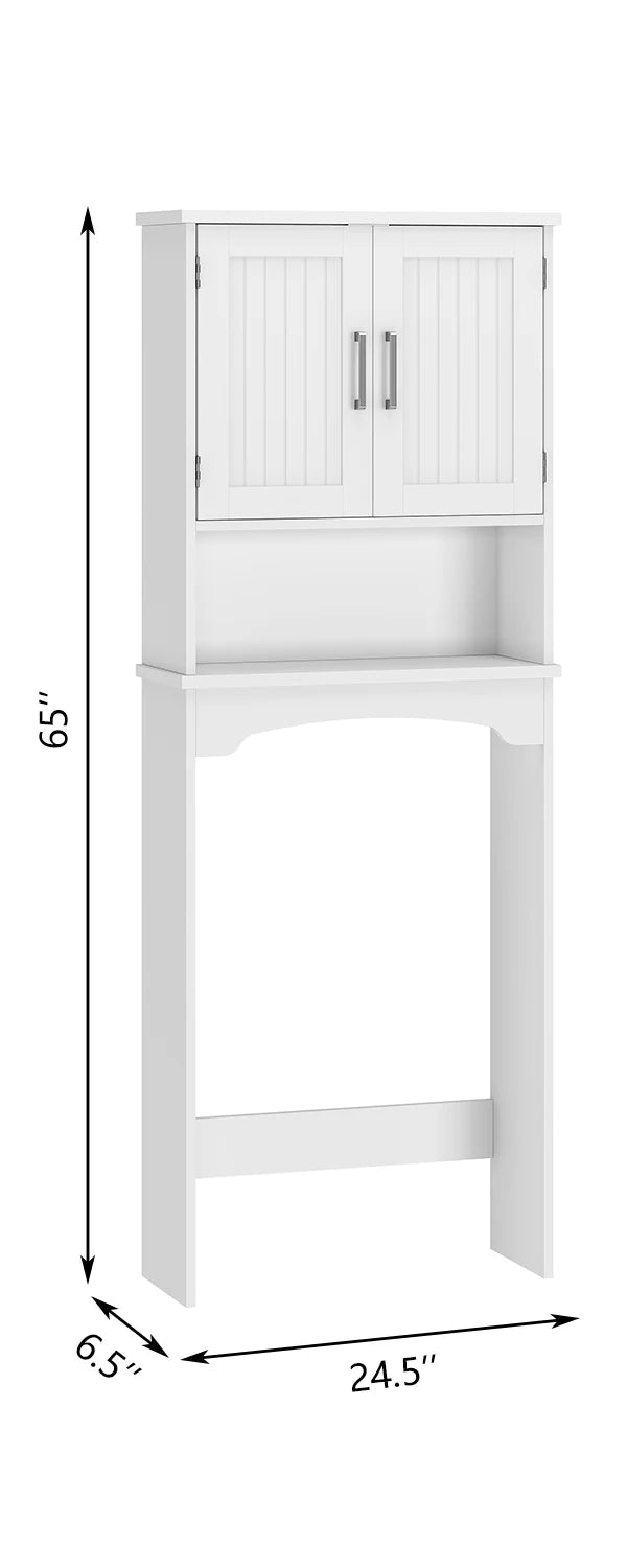 HiMISS Anti Tip Over Toilet Storage Cabinet With Double Doors