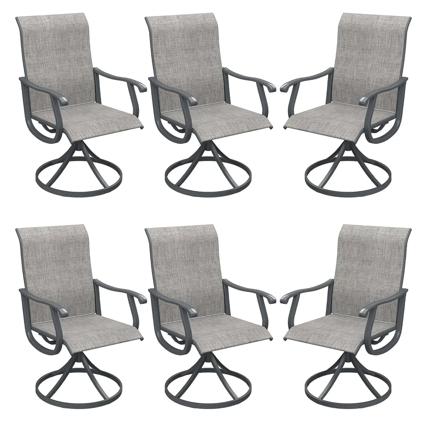 Patio Swivel Dining Chairs All-Weather Outdoor Textilene Fabric