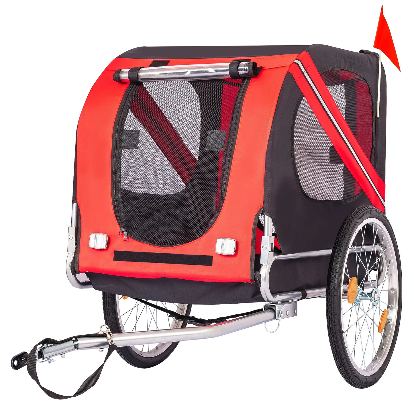 HiMISS Steel Dog Bike Trailer Folding Pet Carrier 40kg Capacity