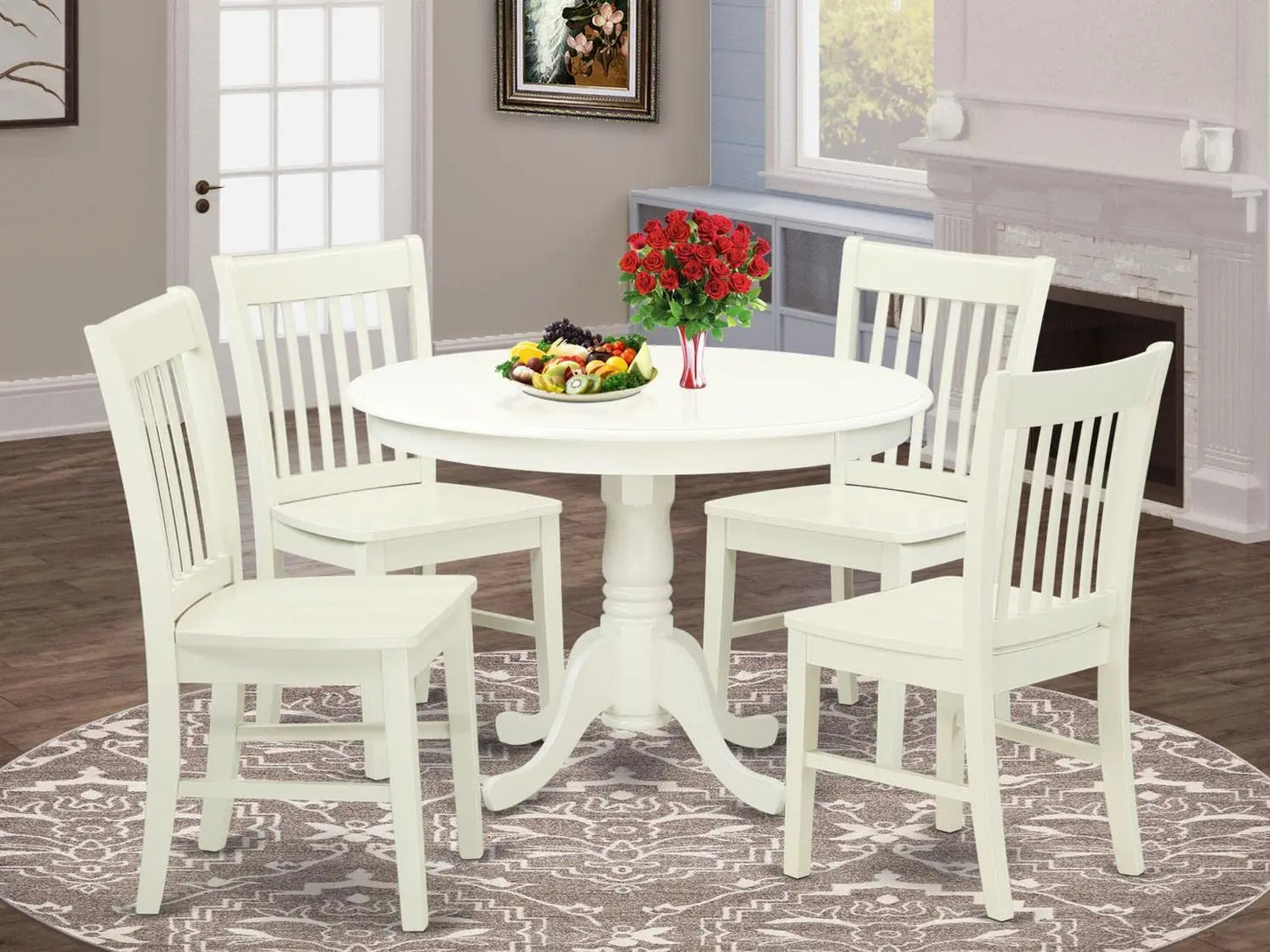 Round Pedestal Dining Table Set For Four
