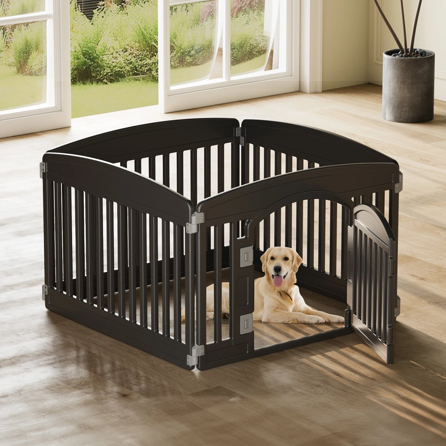 JHK Plastic Dog Playpen For Medium Dogs Indoor Outdoor Use