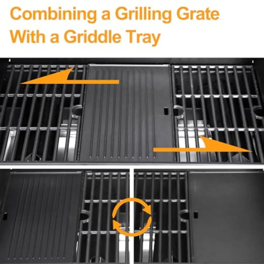 Four Burner Propane Gas BBQ Grill With Side Burner Stainless