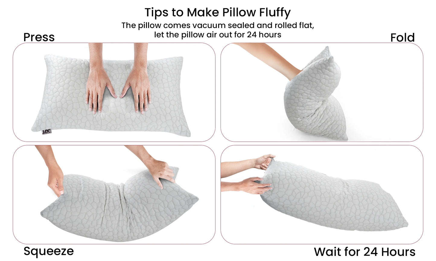 Lux Decor Shredded Memory Foam Pillows 2 Pack Washable Cover