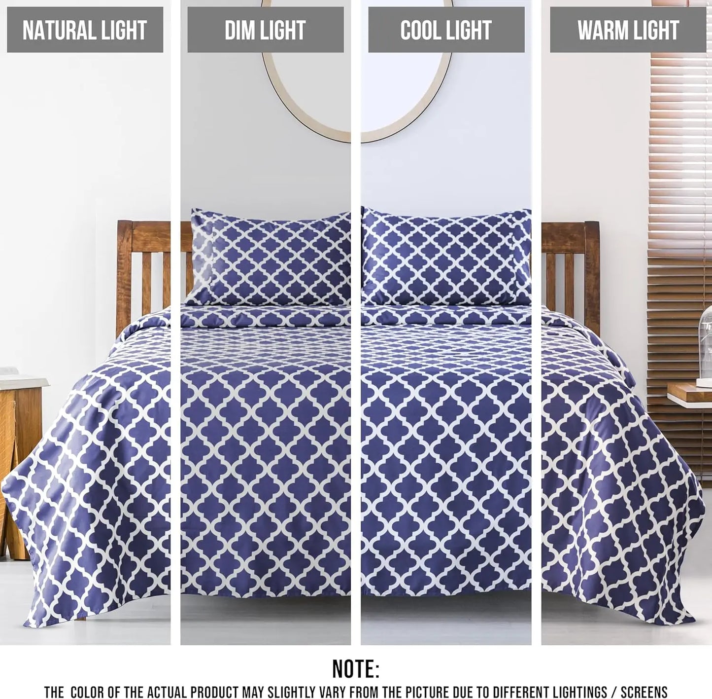 Quatrefoil Microfiber Sheet Set Wrinkle Resistant Luxurious Printed