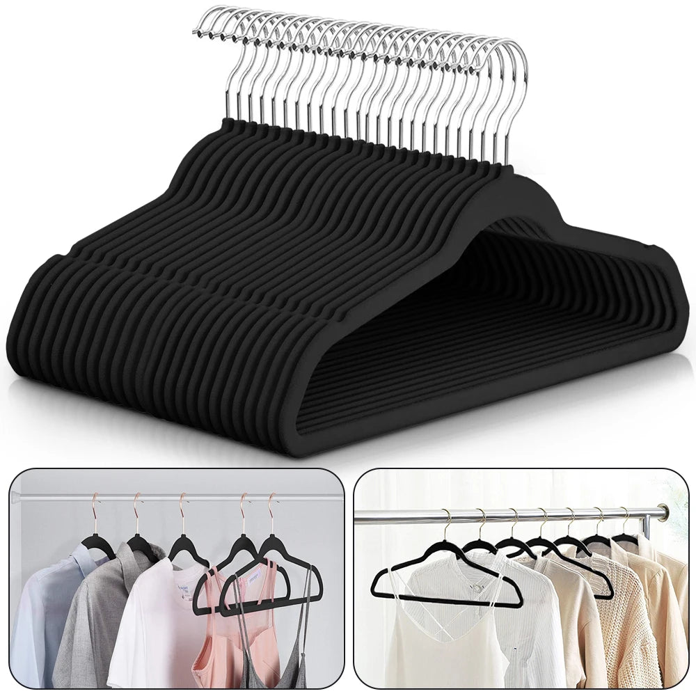 LDC Lux Decor Velvet Hangers Non Slip Heavy Duty Hook