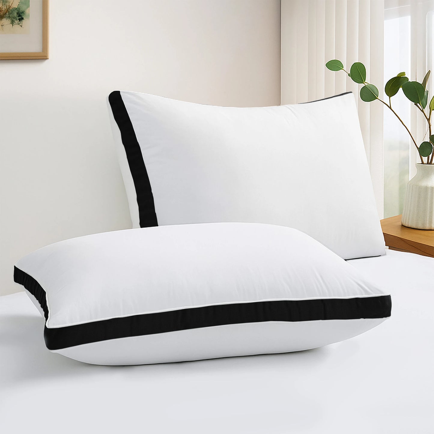 Bed Pillows Set Of 2 Gusseted Down Alternative For Sleepers