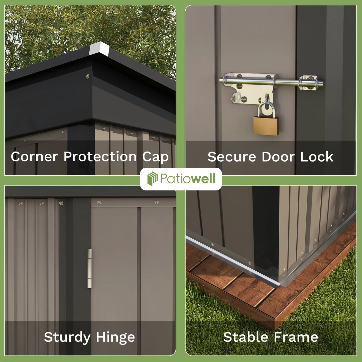 Victone Outdoor Storage Shed Sloped Roof Lockable Tool Shed