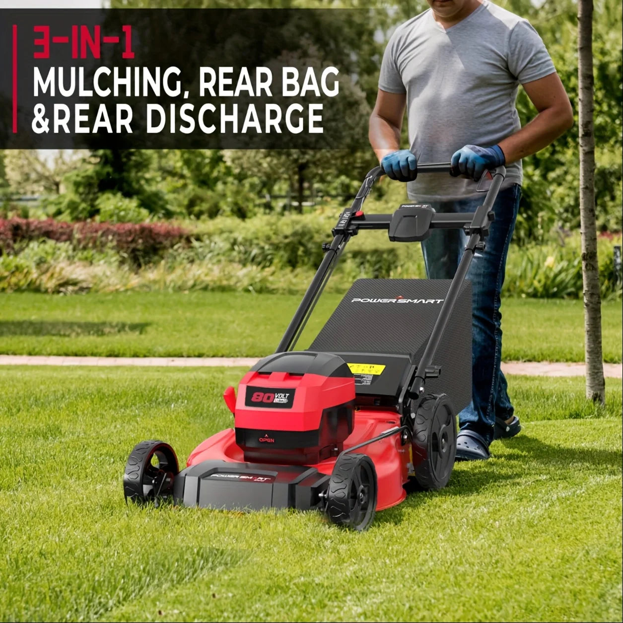 PowerSmart 80V Cordless 3-In-1 Lawn Mower