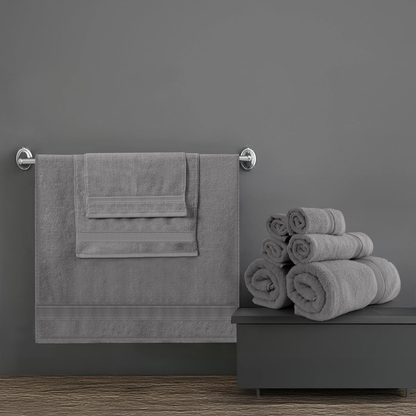 LDC Lux Decor Collection 6-Piece Bath Towel Set Cotton