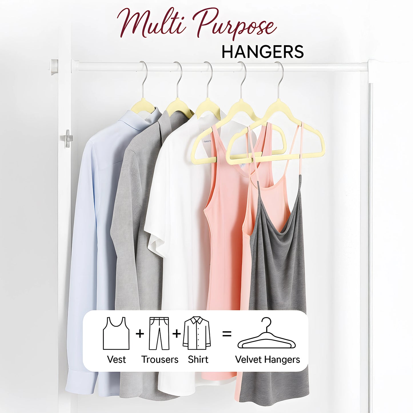 LDC Lux Decor Velvet Hangers Non Slip Heavy Duty Hook