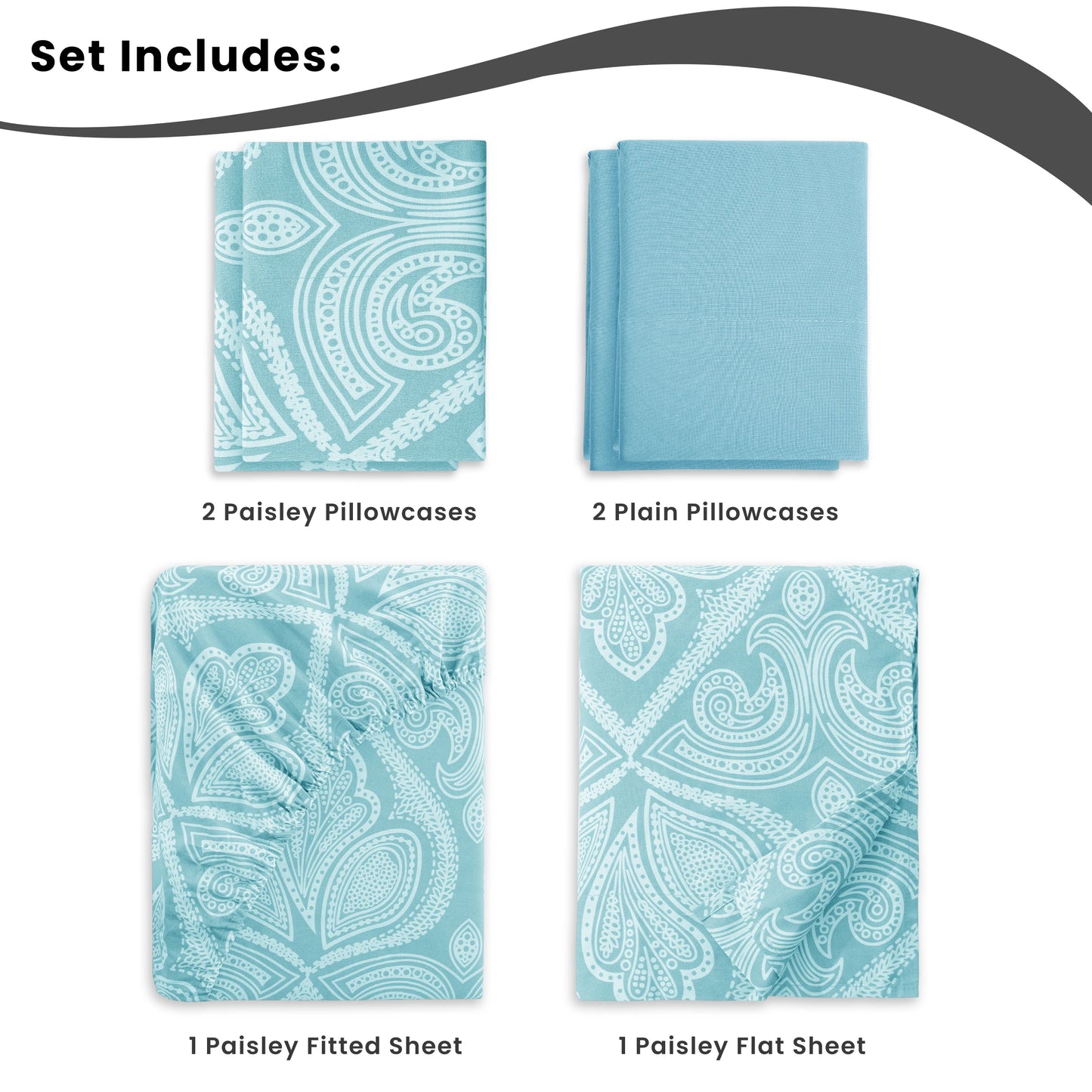 LDC Lux Decor Collection Paisley Microfiber Sheet Set