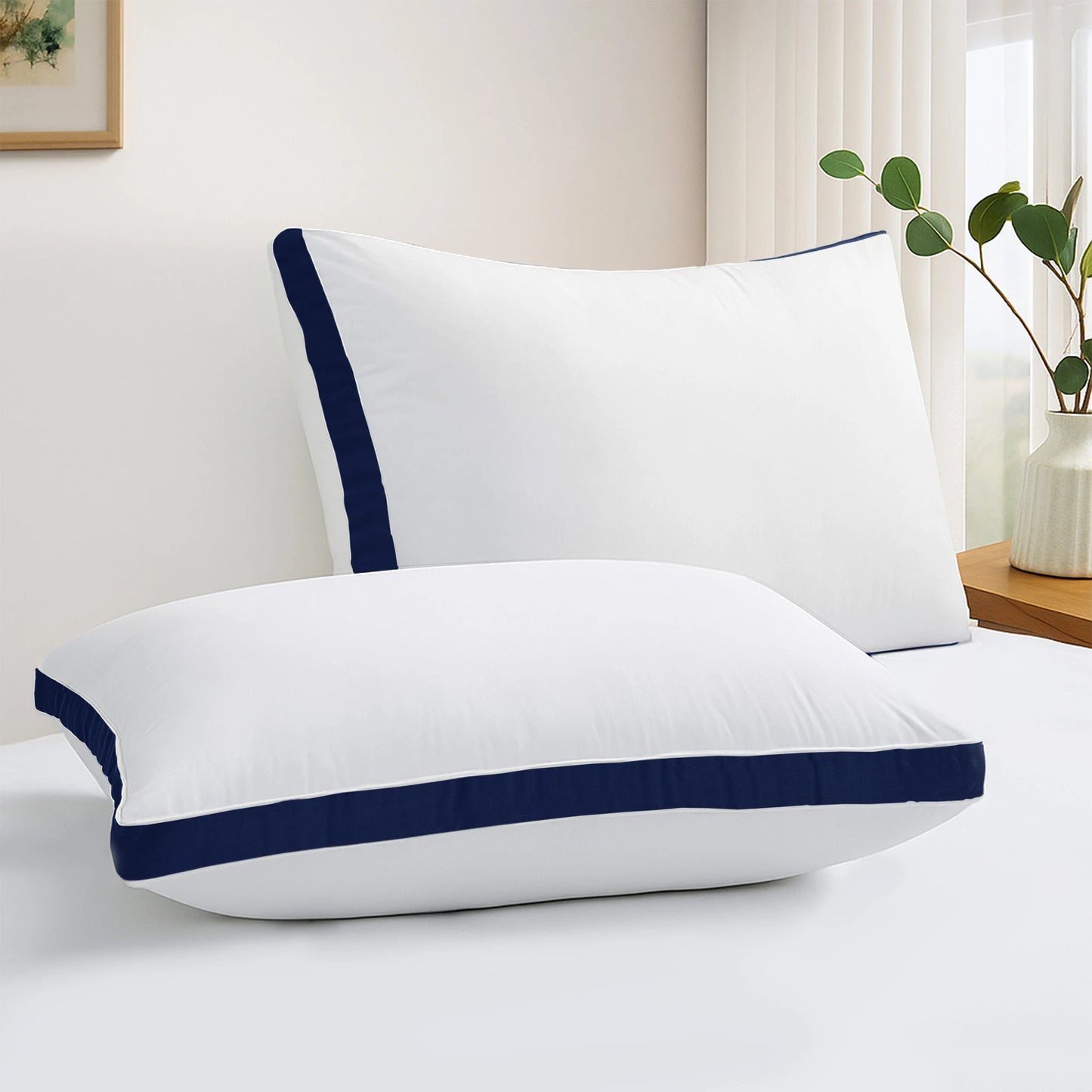 Bed Pillows Set Of 2 Gusseted Down Alternative For Sleepers