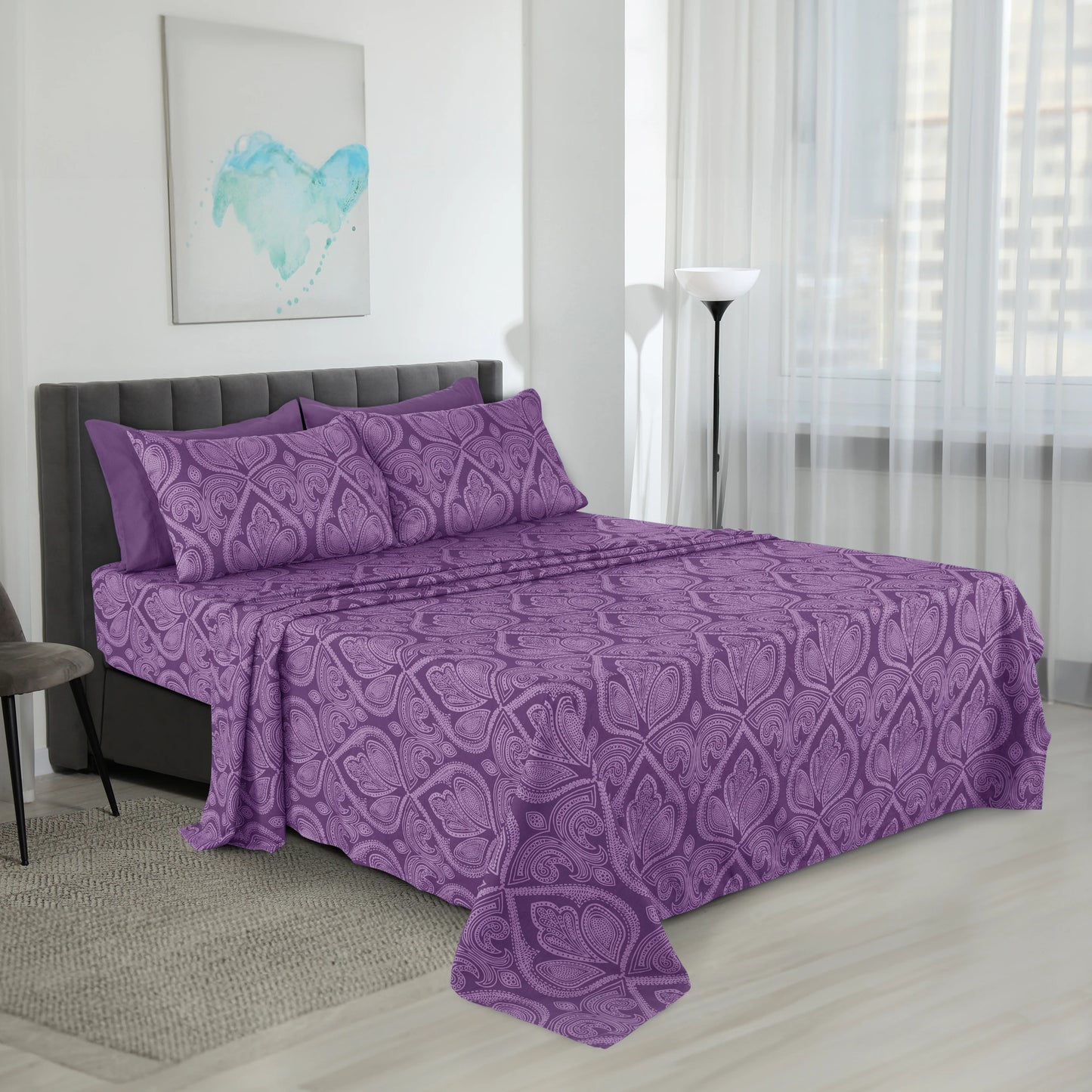 LDC Lux Decor Collection Paisley Microfiber Sheet Set