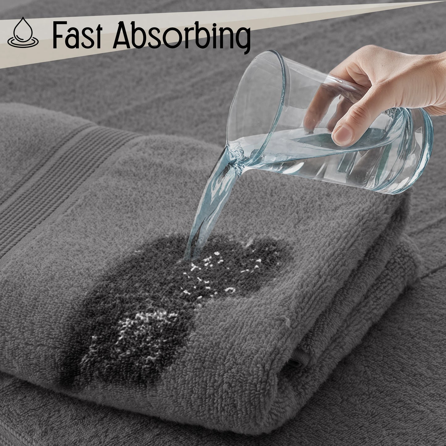 LDC Lux Decor Collection 6-Piece Bath Towel Set Cotton
