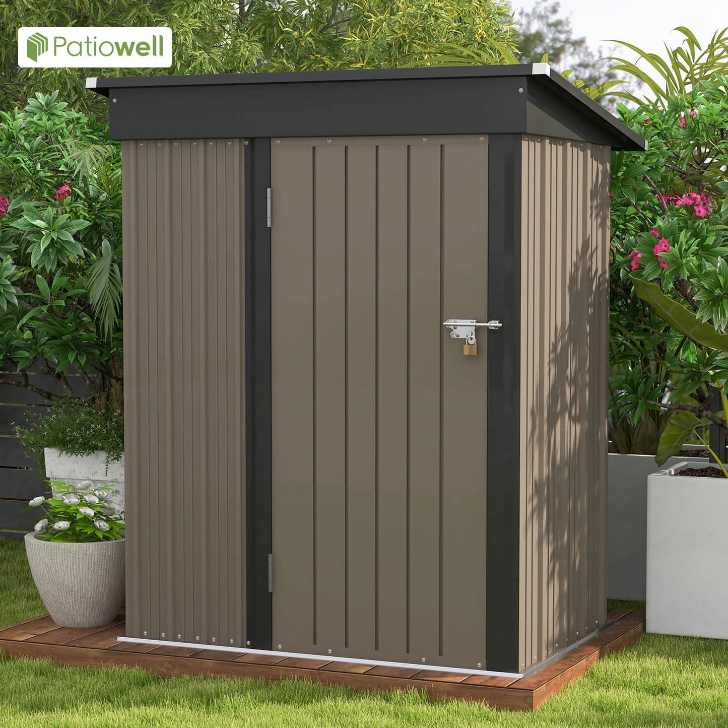 Victone Outdoor Storage Shed Sloped Roof Lockable Tool Shed