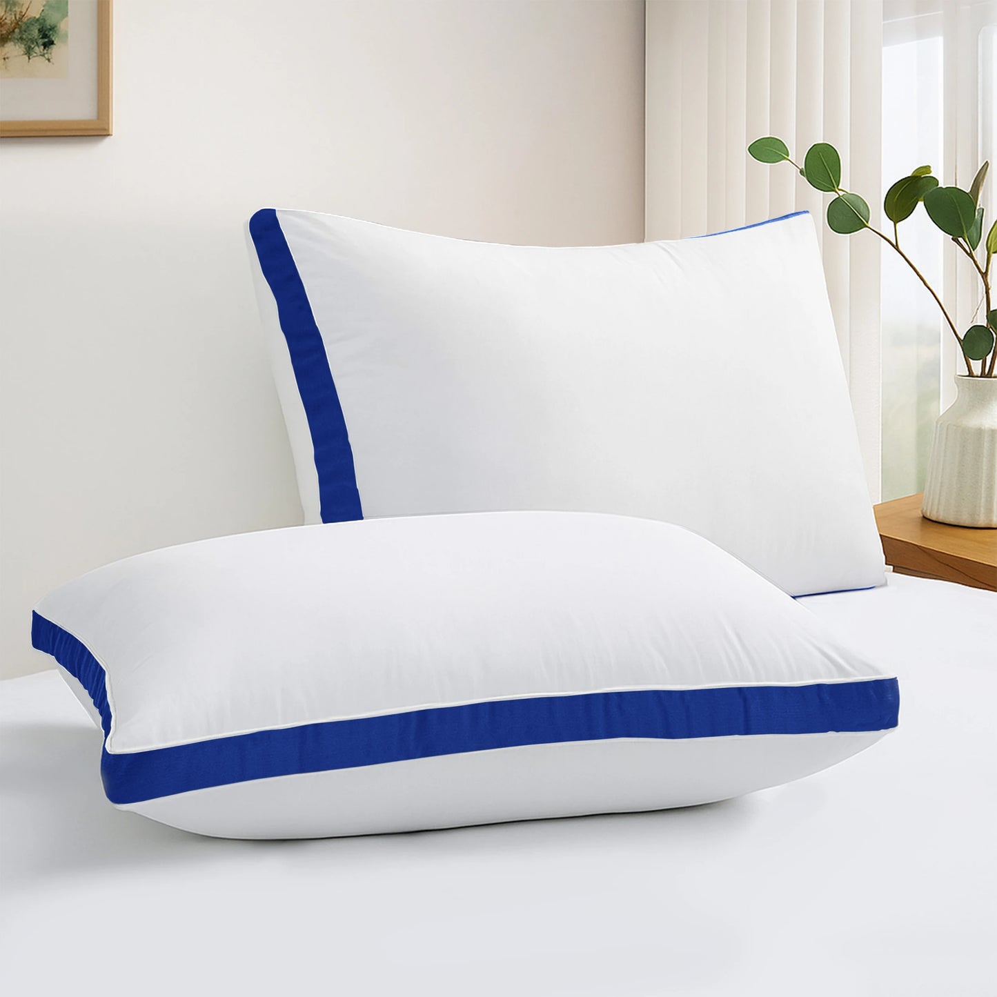 Bed Pillows Set Of 2 Gusseted Down Alternative For Sleepers