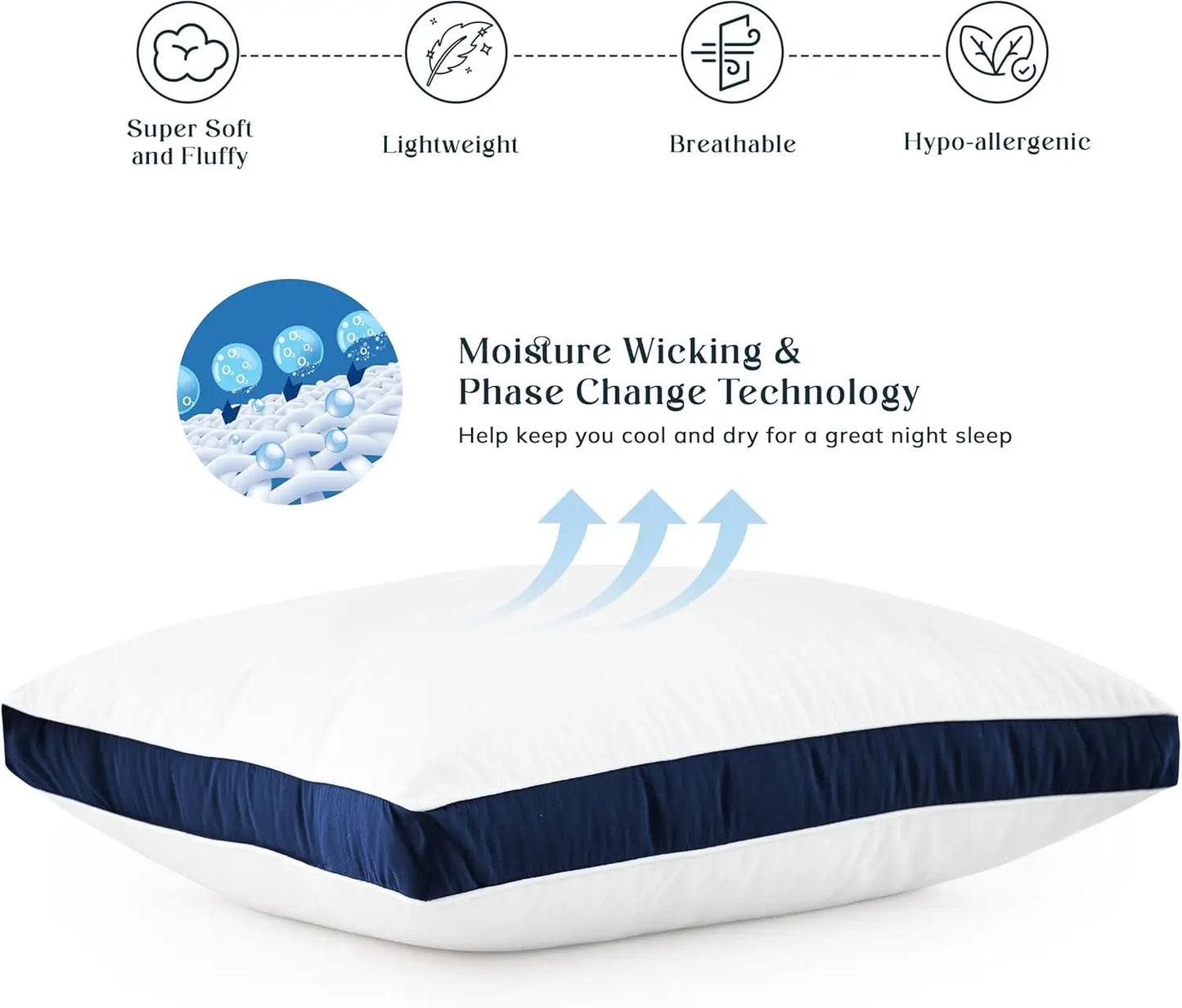 Bed Pillows Set Of 2 Gusseted Down Alternative For Sleepers