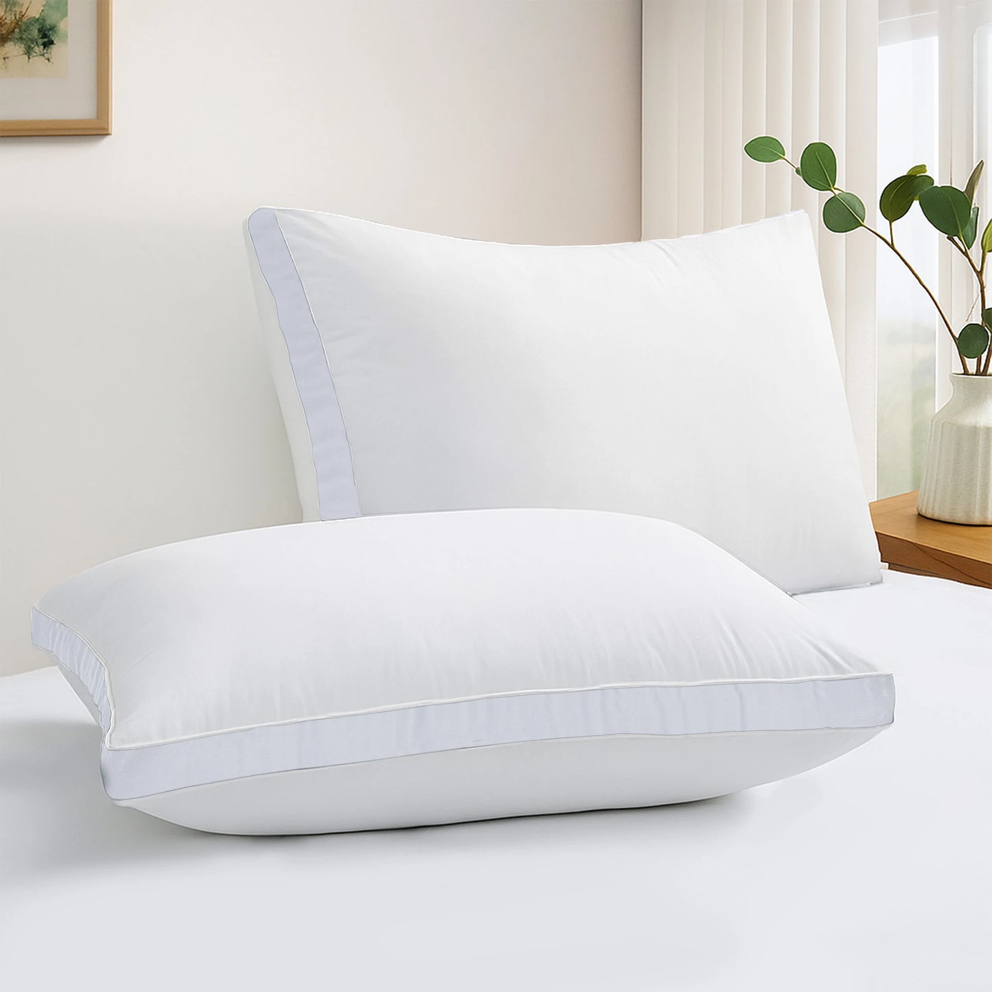 Bed Pillows Set Of 2 Gusseted Down Alternative For Sleepers