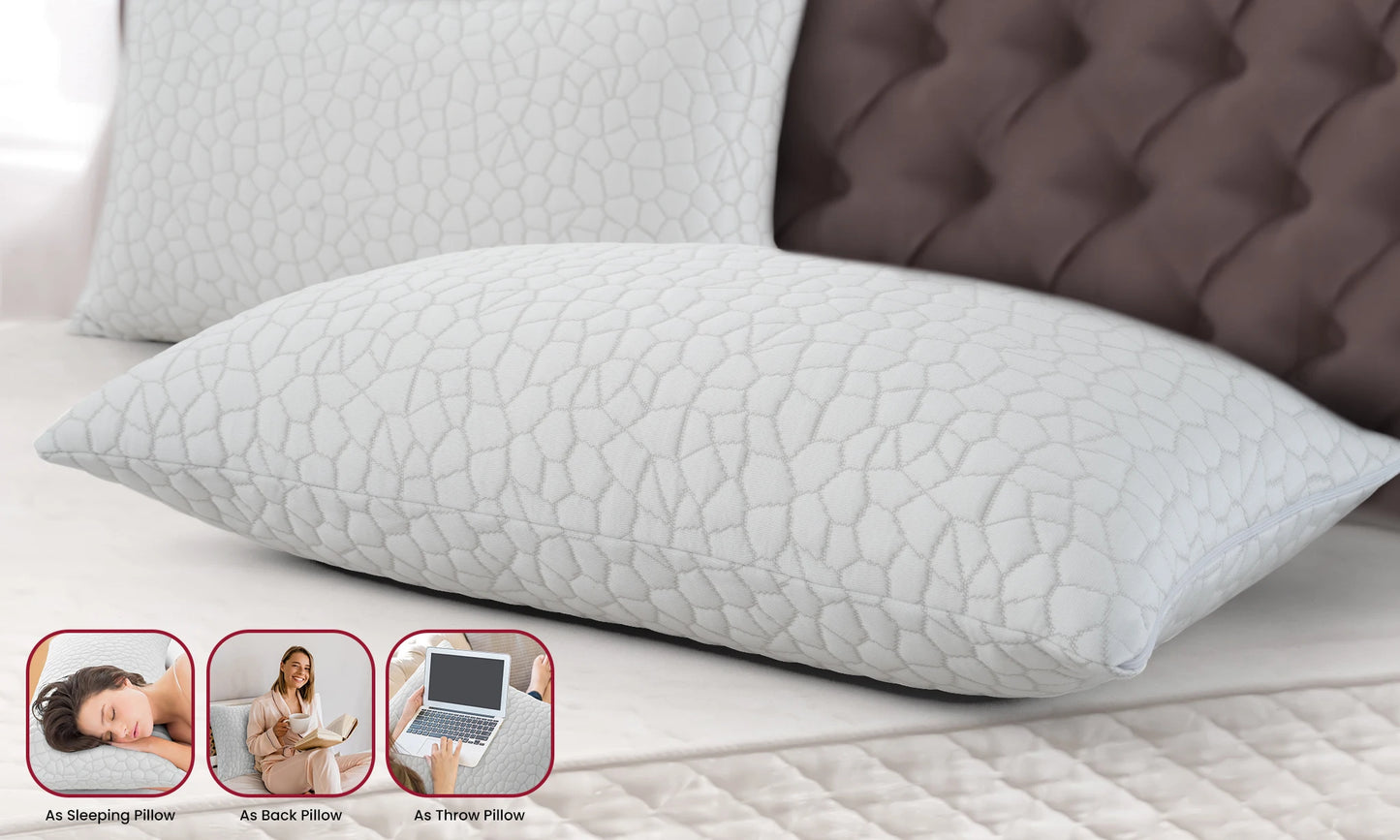 Lux Decor Shredded Memory Foam Pillows 2 Pack Washable Cover