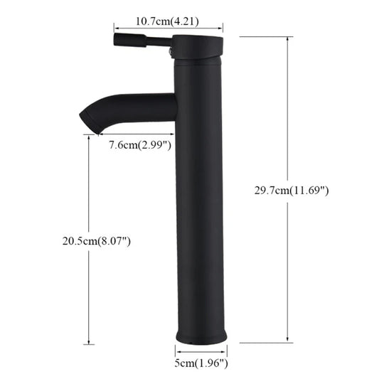 Rozin Matte Black Basin Faucet Deck Mounted Single Lever Tap