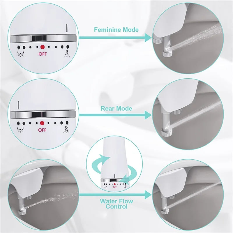 SAMODRA Ultra Slim Bidet Seat Attachment With Adjustable Water Pressure