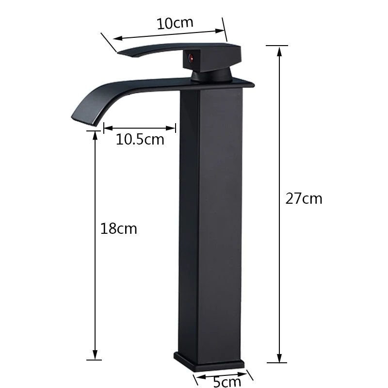 Rozin Matte Black Basin Faucet Deck Mounted Single Lever Tap