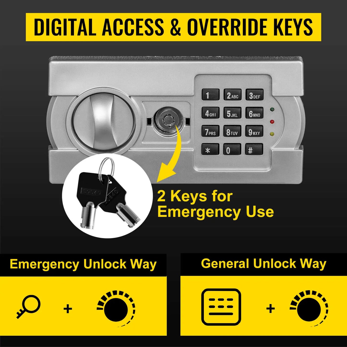 SucceBuy Digital Double Door Safe Deposit Box With Electronic Lock