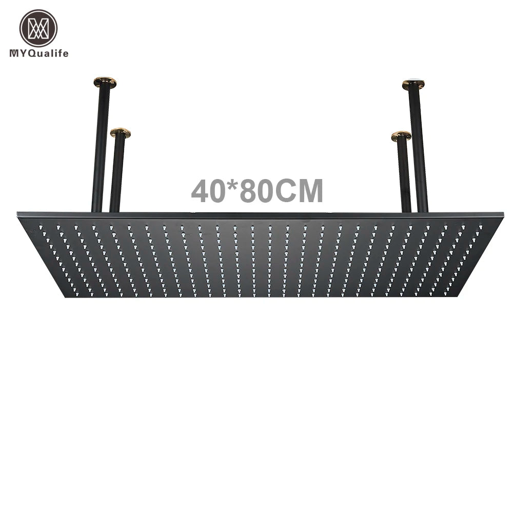 MYQualife LED Rainfall Shower Head With Changing Lights Ceiling Mounted
