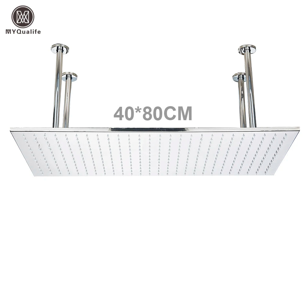 MYQualife LED Rainfall Shower Head With Changing Lights Ceiling Mounted