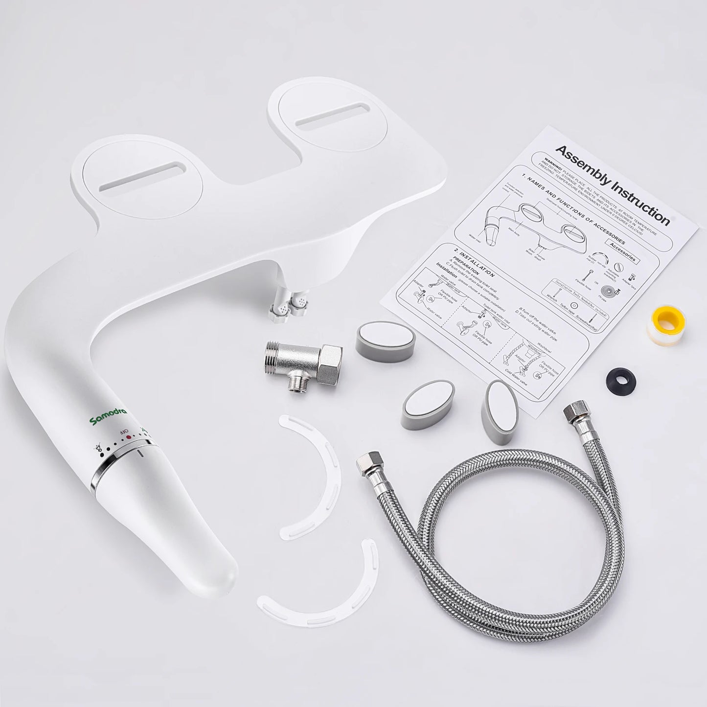 SAMODRA Ultra Slim Bidet Seat Attachment With Adjustable Water Pressure