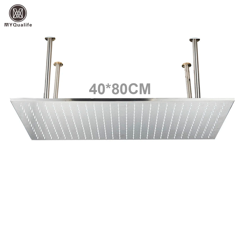 MYQualife LED Rainfall Shower Head With Changing Lights Ceiling Mounted