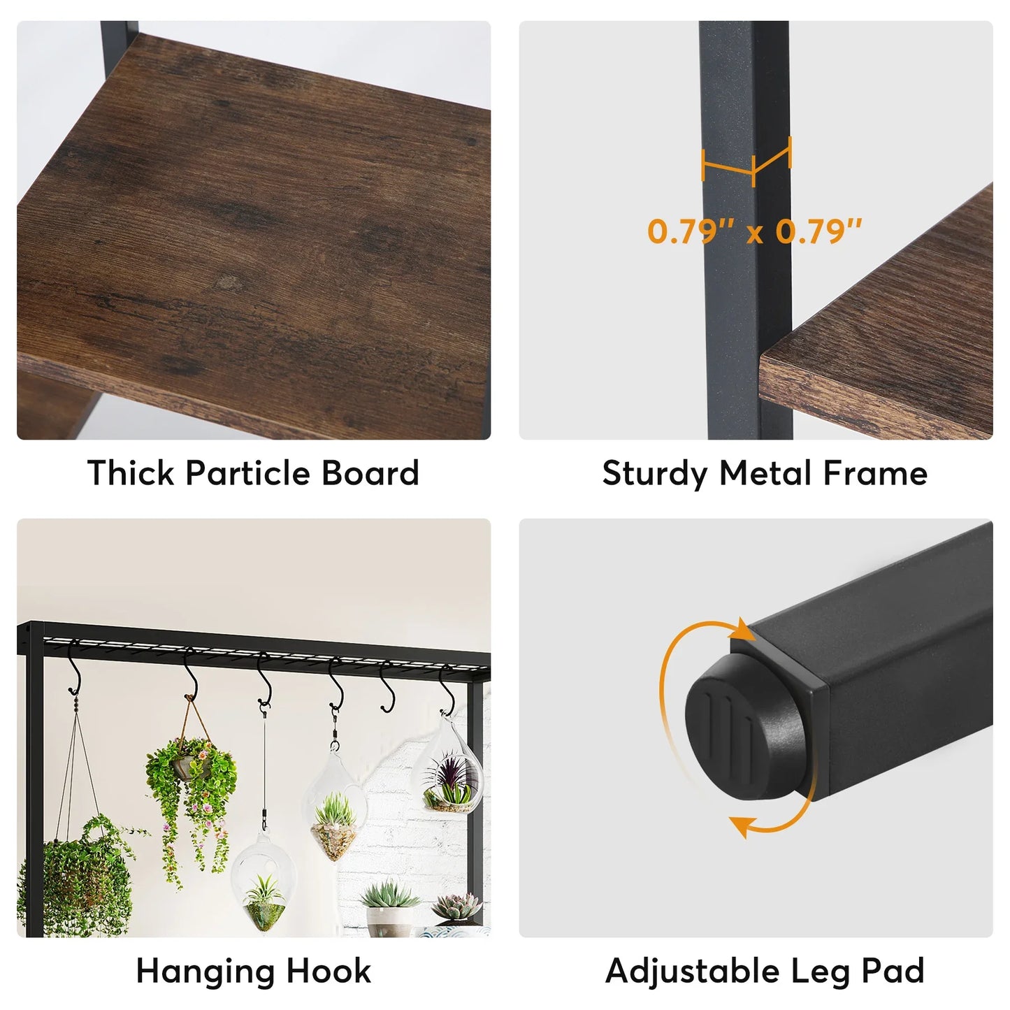 Tribesigns 5 Tier Indoor Plant Stand With Hanging Hooks