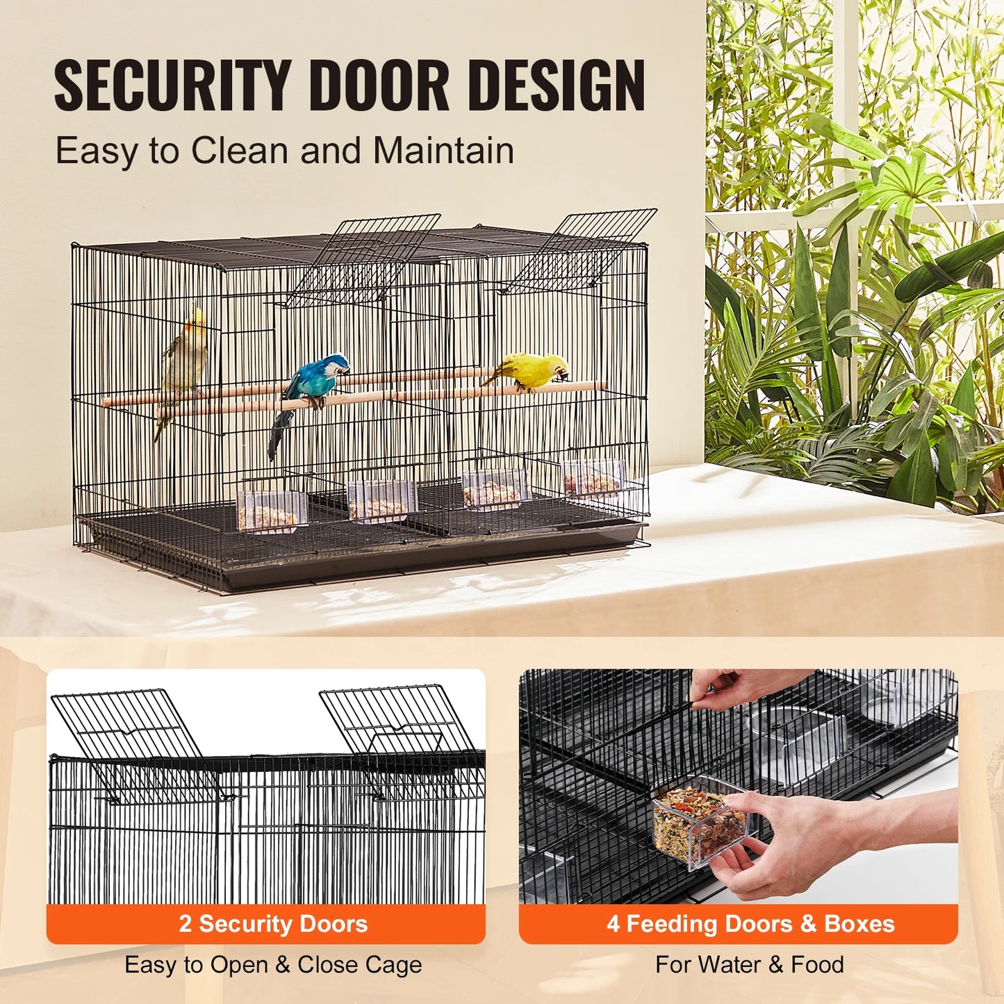 SucceBuy Flight Bird Cage With Divider Stackable Travel Cage For Birds