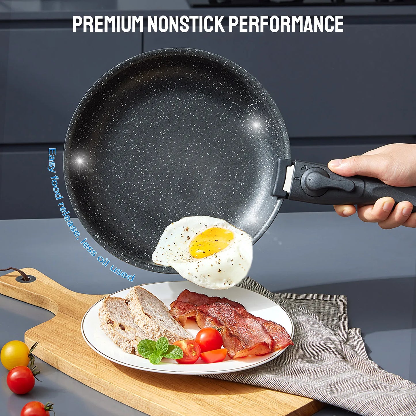 Induction Cookware Set 10 Pieces Nonstick Pots And Pans Stackable