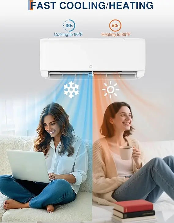 Acekool Mini Split Air Conditioner With Heat Pump And 18.5 SEER