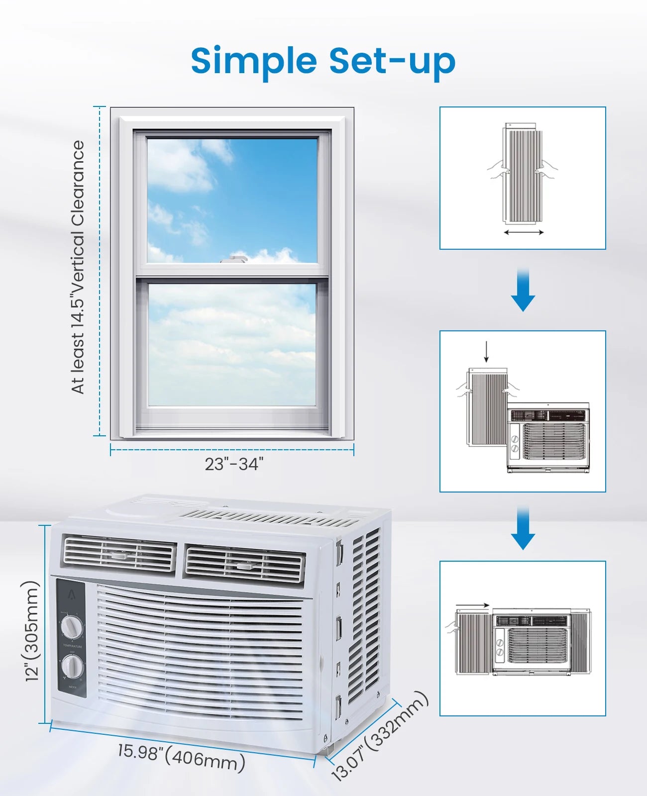 Acekool Cooling Only Window Air Conditioner For Rooms
