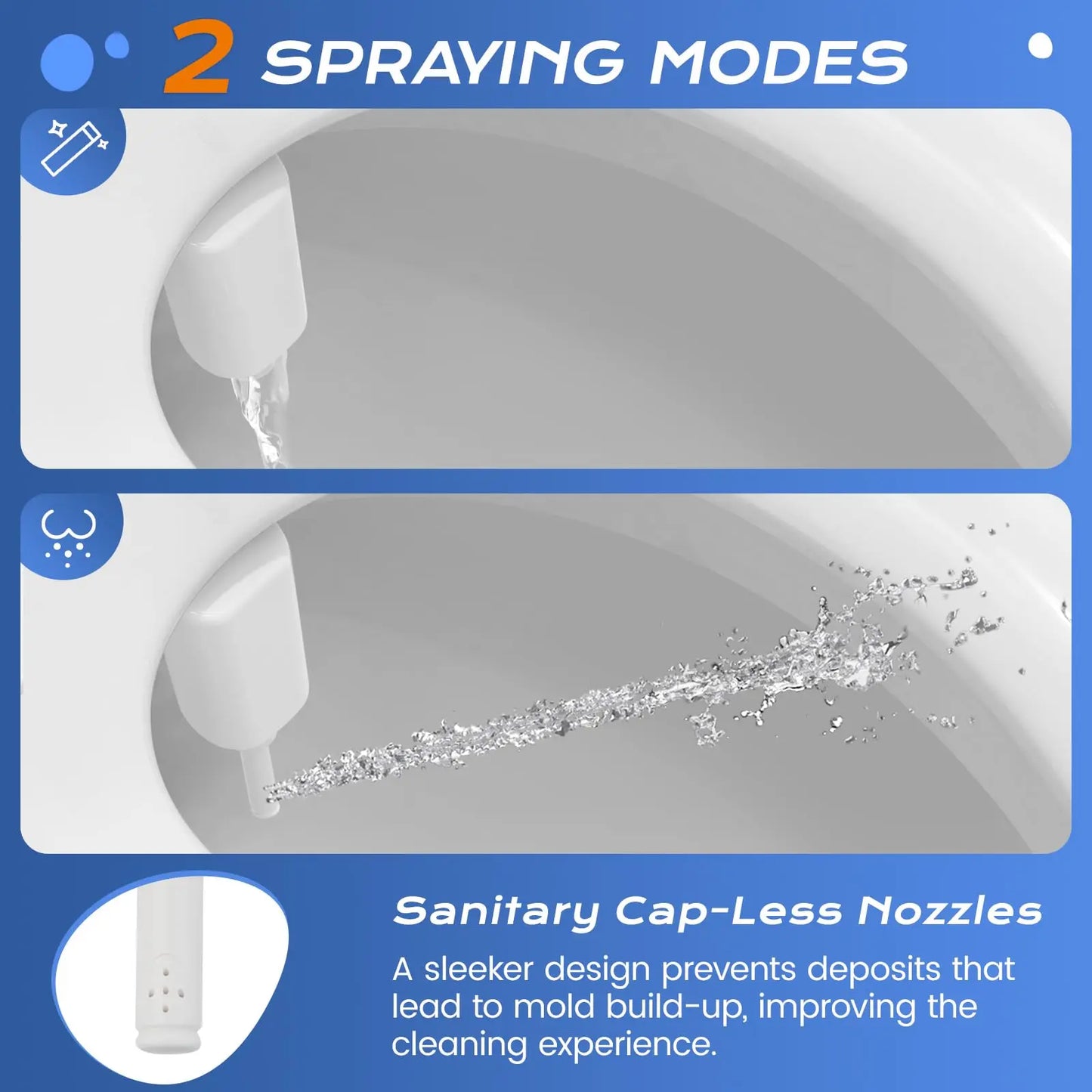 Ultra Slim Bidet Attachment With Dual Nozzle For Toilets