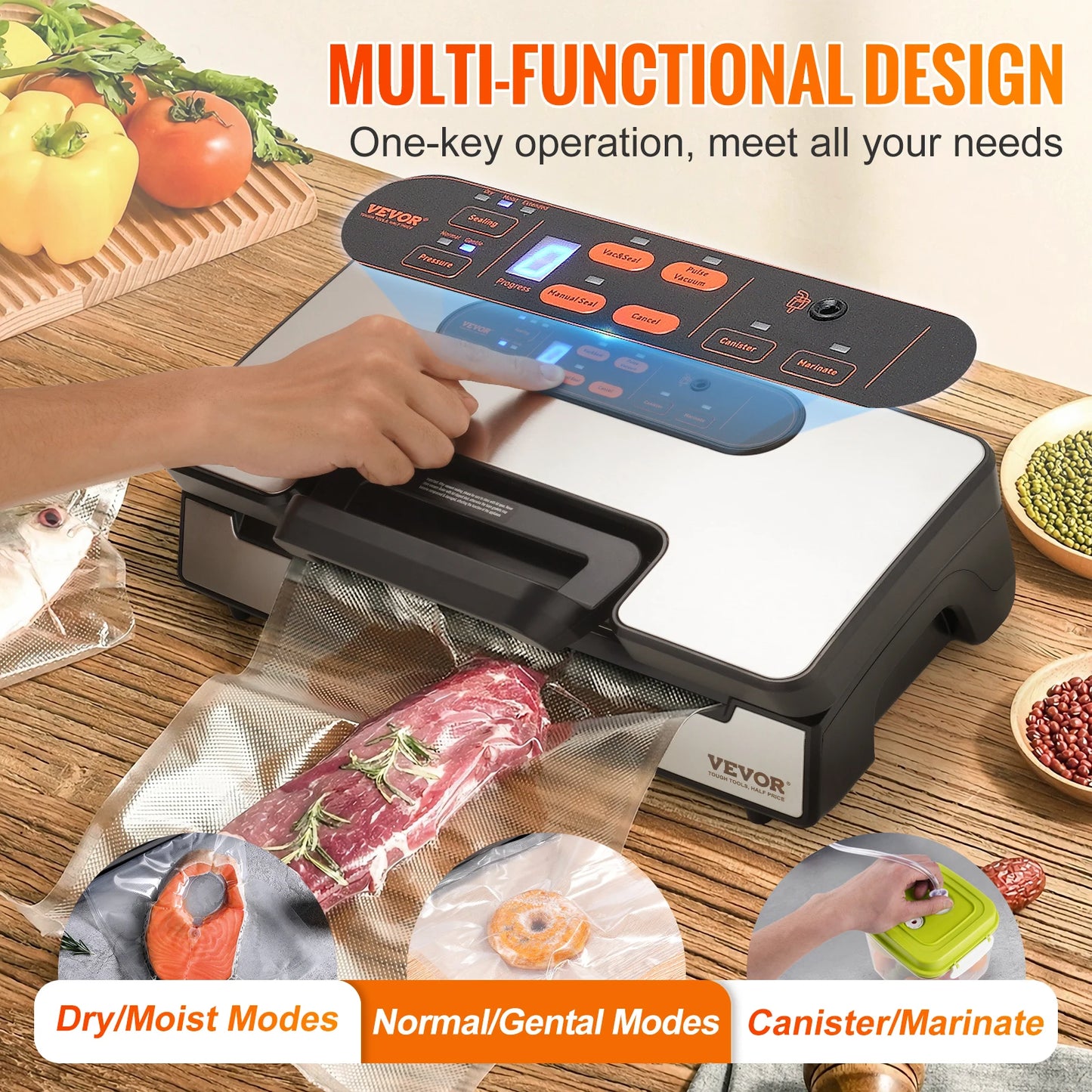 SucceBuy Vacuum Sealer 90KPa 130W With Free Vacuum Bags Included