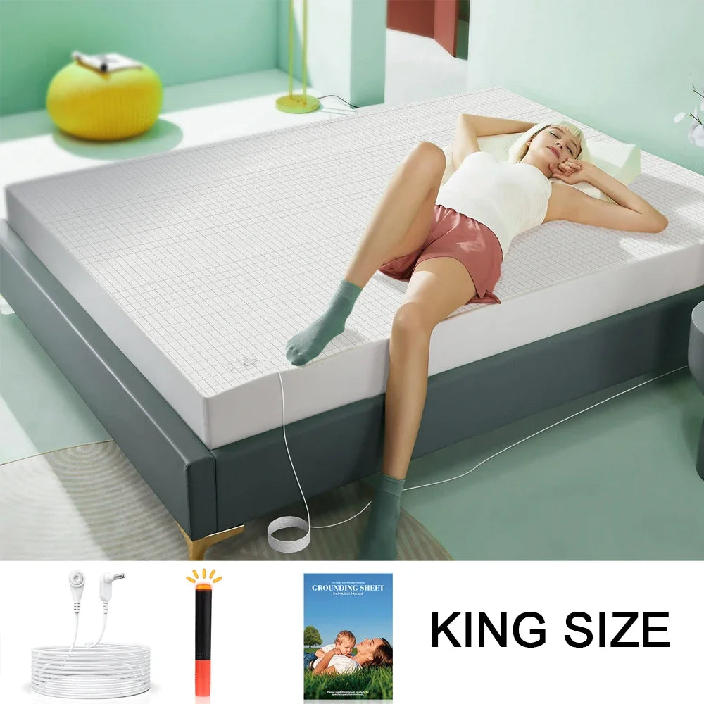 NONECN Astarexin Organic Cotton Earthing Fitted Sheet With Conductive Silver