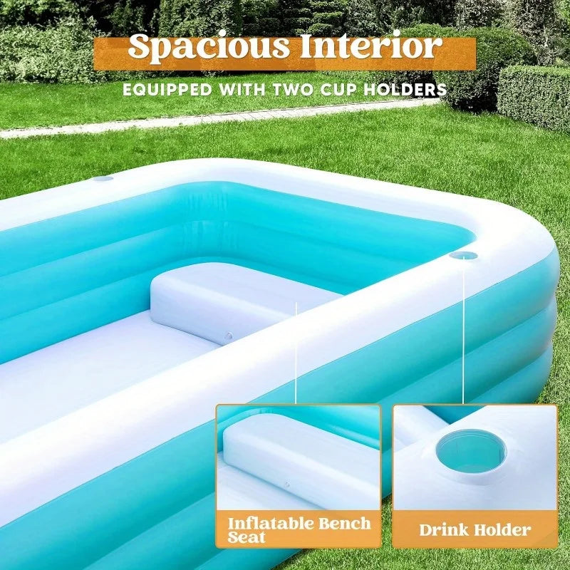 Joyfy Inflatable Family Pool With Seats For Summer