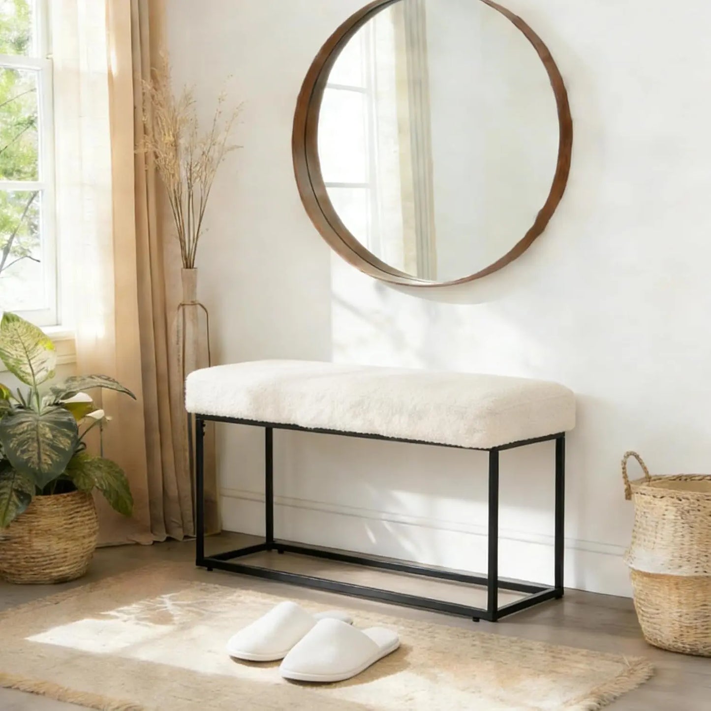 Entryway Shoe Storage Bench With Flip Drawers And Lift Top