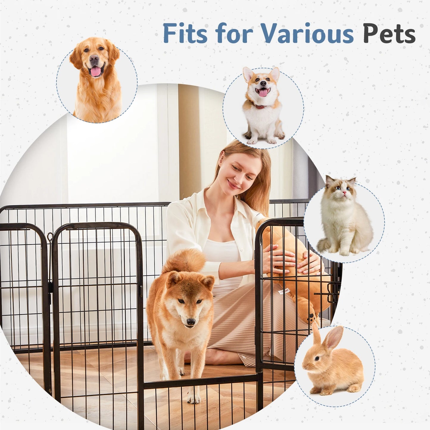 JHK Dog Playpen Metal Fence For Outdoor Use