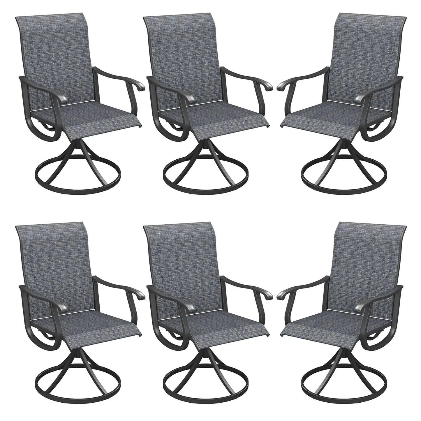 Patio Swivel Dining Chairs All-Weather Outdoor Textilene Fabric
